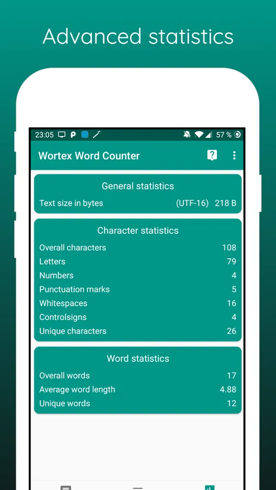 Wortex: advanced text statistics